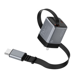 OMI  45W GaN Charger with Retractable  USB-C   Cable