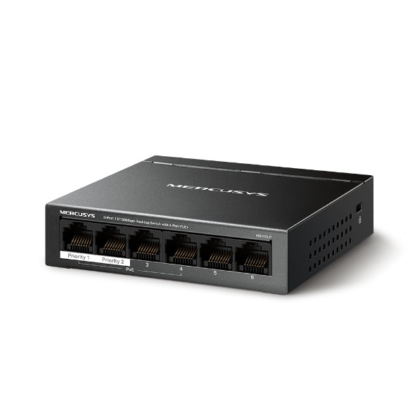 MS106LP 6-Port 10/100Mbps Desktop Switch with 4-Port PoE+